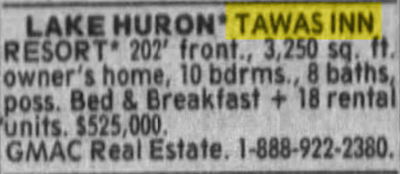 Tawas Motel (Tawas Inn) - For Sale July 2000 (newer photo)